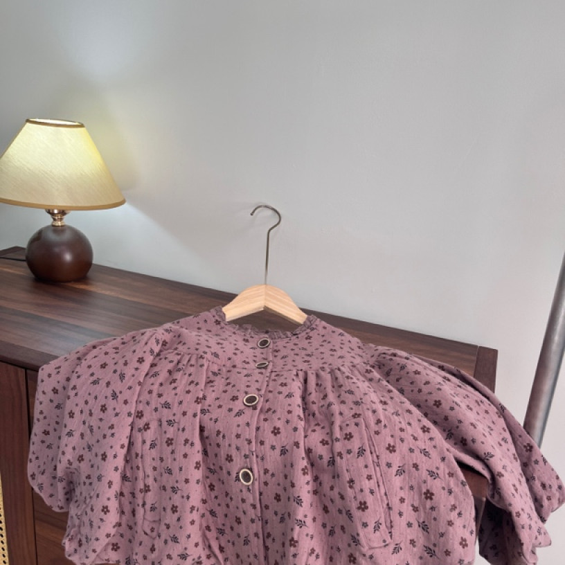 2025春秋新品女童荷叶领长袖衬衫韩国洋气娃娃衫