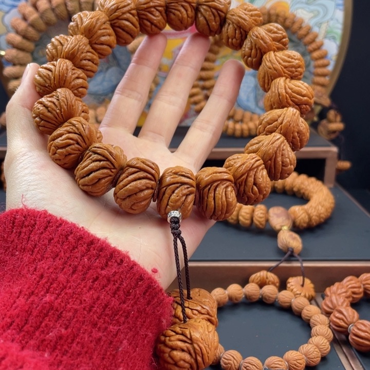 桃核手串龙纹桃核麒麟