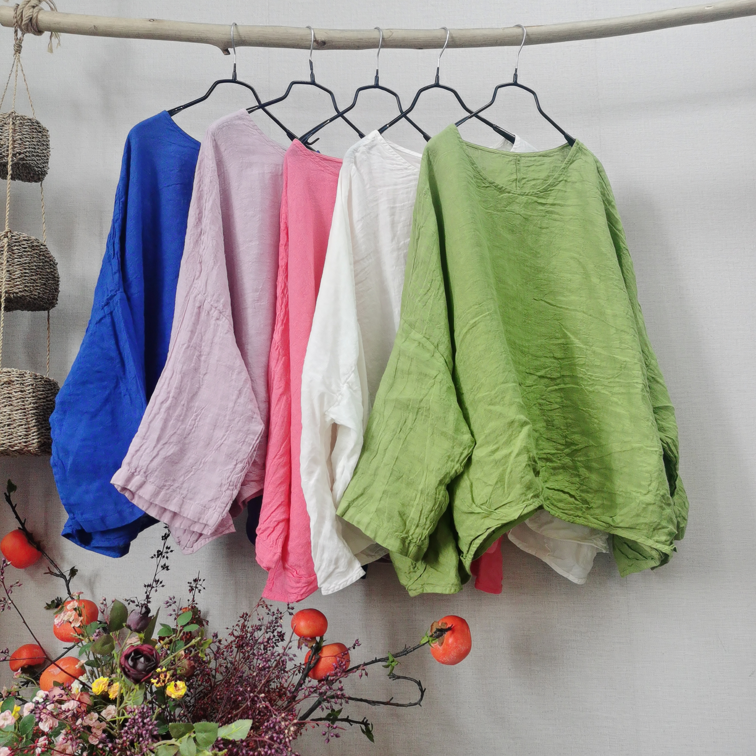 儒品素衣624286定制亚麻圆领净版上衣