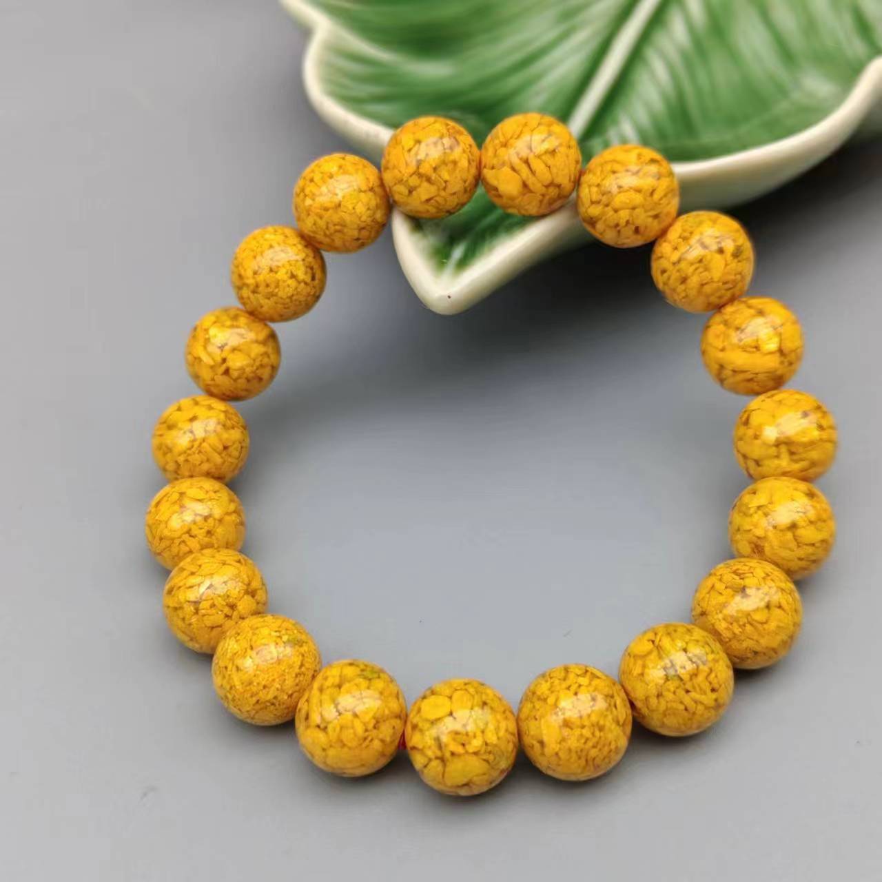 非金属树脂手链 x138-简约款10mm黄色素圈单圈手串