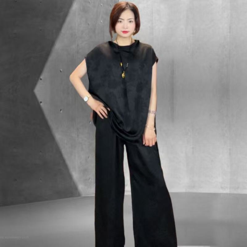 1192经典潮流国风套装大码显瘦遮肉时尚长裤+短袖