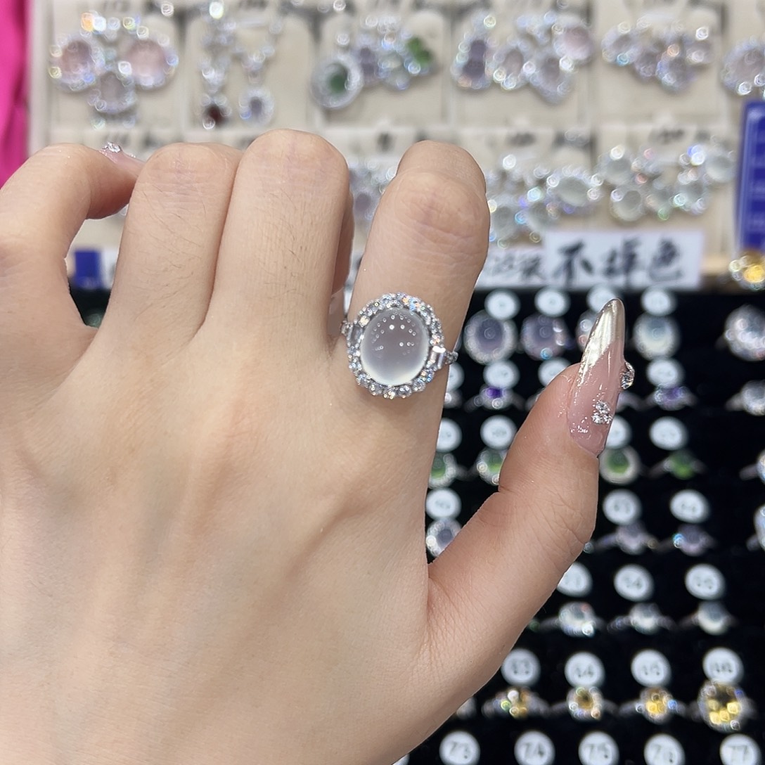 T***弯蛇纹石玉银S925镶嵌发饰