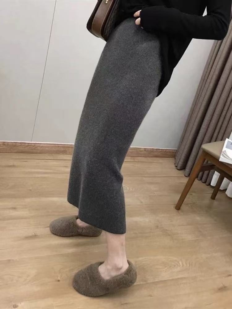 菲儿家百搭半身裙长裙A字裙针织裙休闲