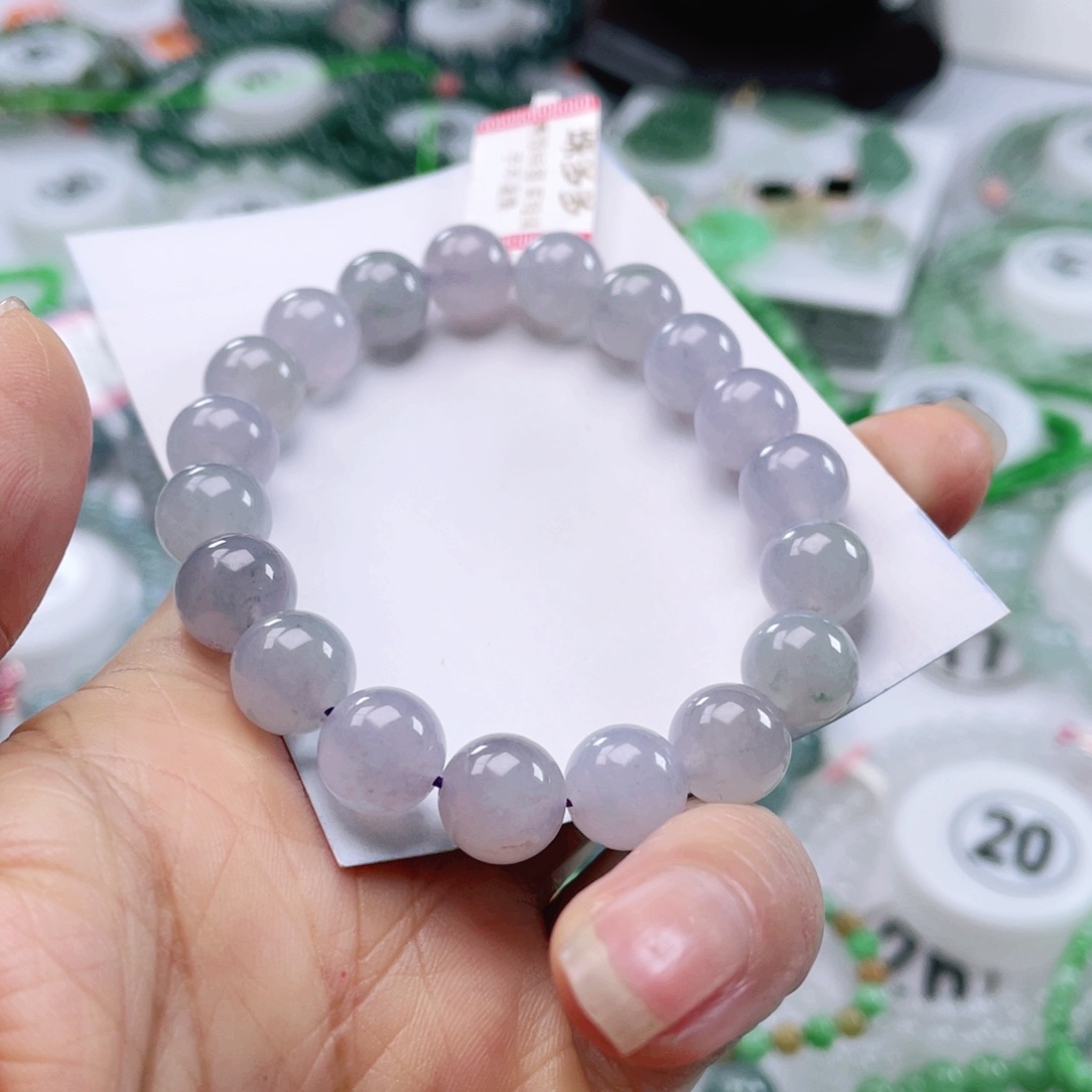 翡翠手链未镶嵌凝**泡天然翡翠手串9.9mm