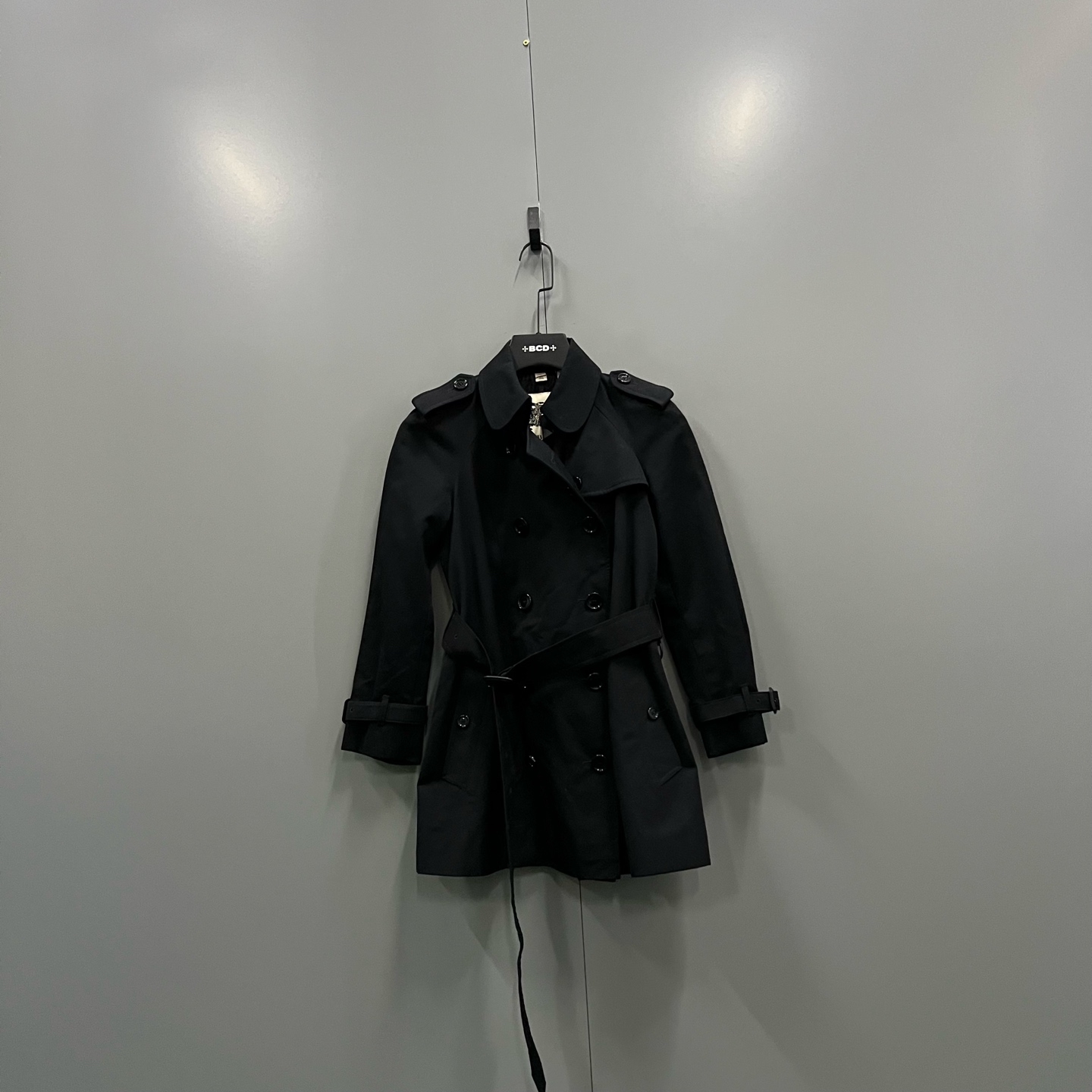 未使用 BURBERRY/博柏利 tt 黑色风衣 32码/全新/018411