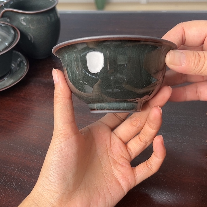 龙泉云间青瓷小米茶器