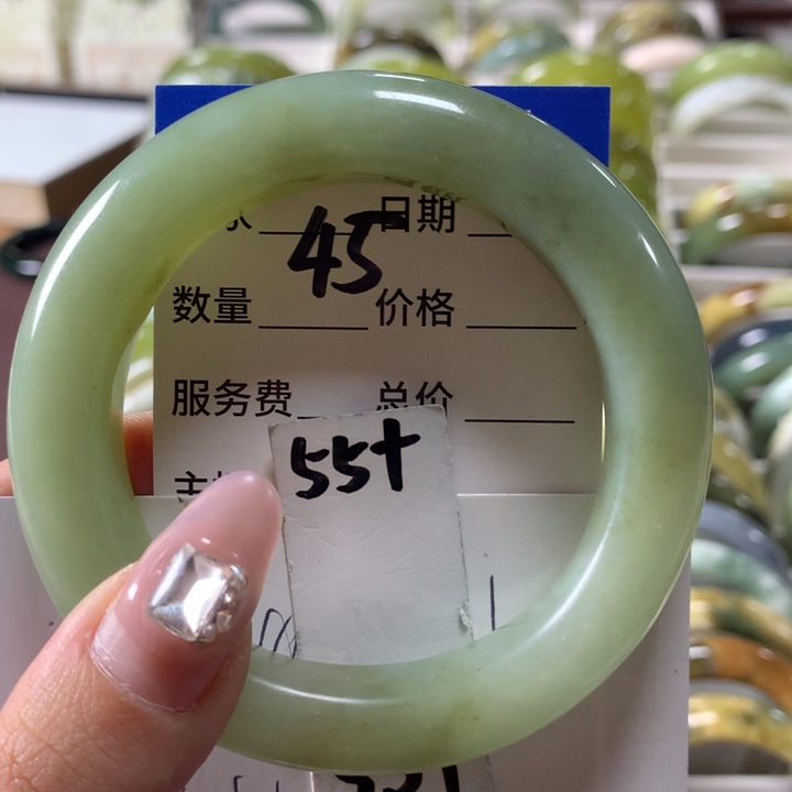 蛇纹石玉手镯未镶嵌45