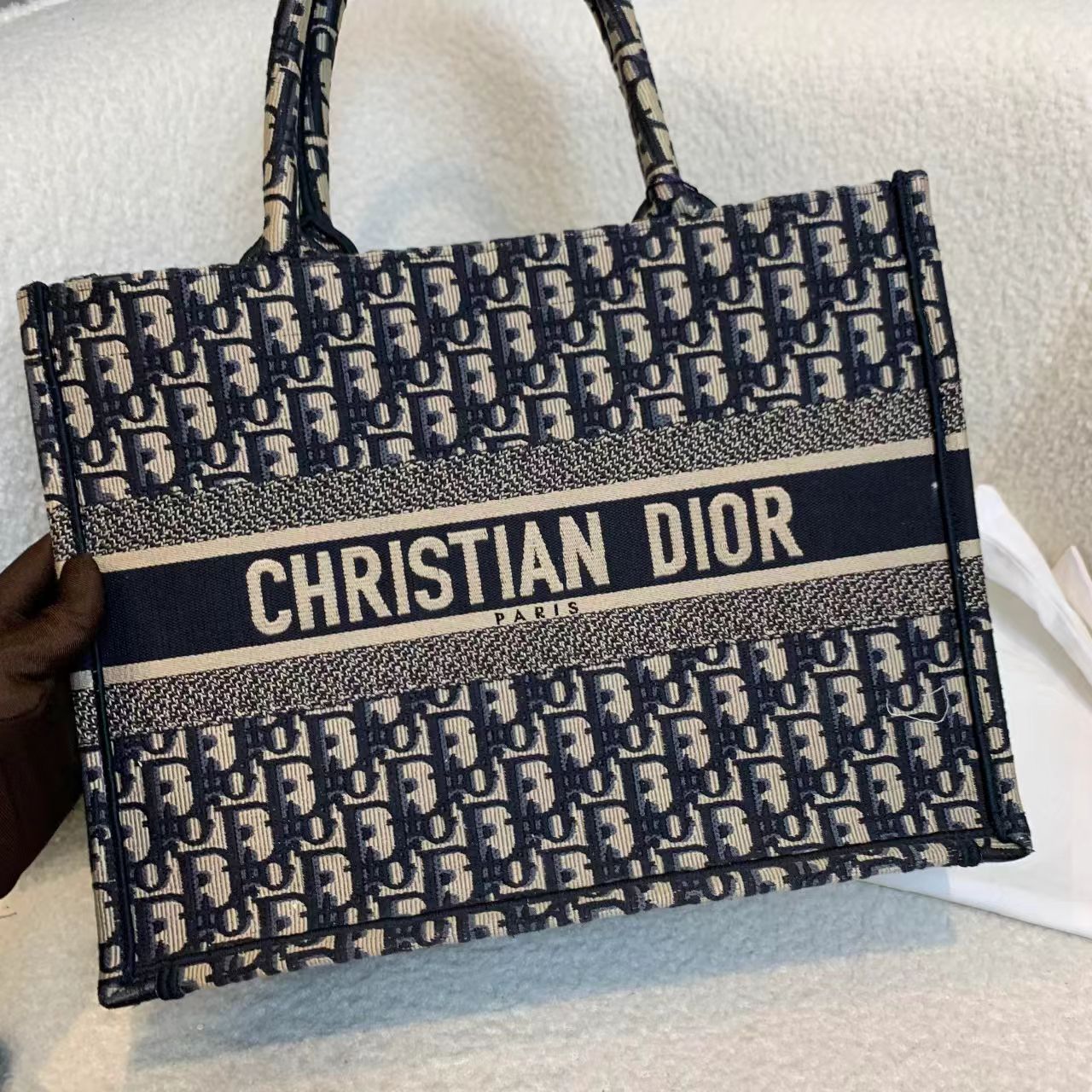 99新 DIOR/迪奥  壹臻/老花刺绣tote中号 73171096