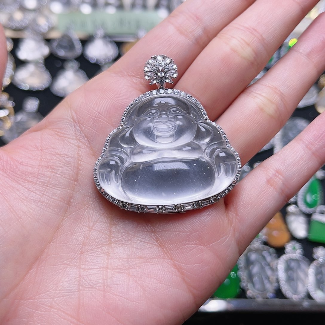 石英质玉颈饰银S925镶嵌小*子