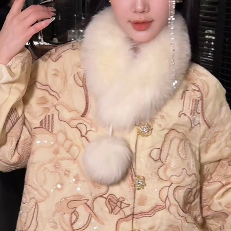 Mill Lin 冬季狐狸毛真毛轻奢领设计师围脖-SH