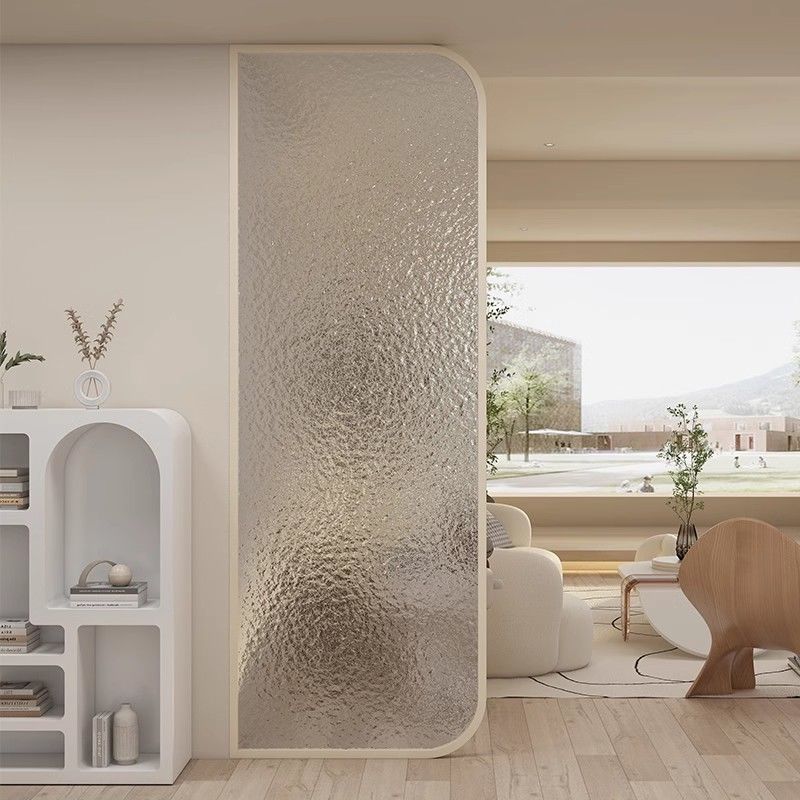 极窄奶油淋浴房不锈钢玻璃隔断浴室干湿分离隔断屏风浴室马桶遮挡