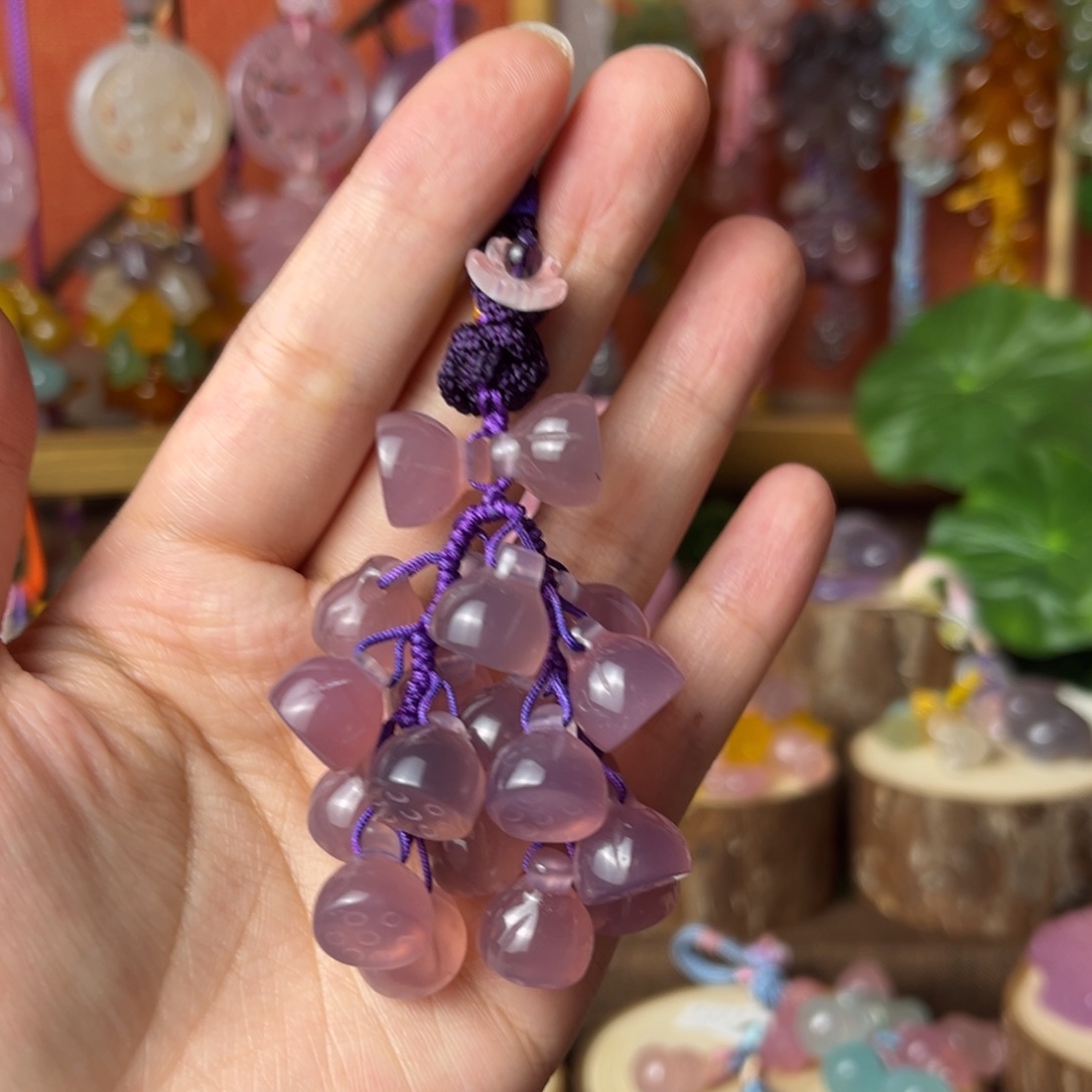 葡萄紫莲蓬挂饰挂件