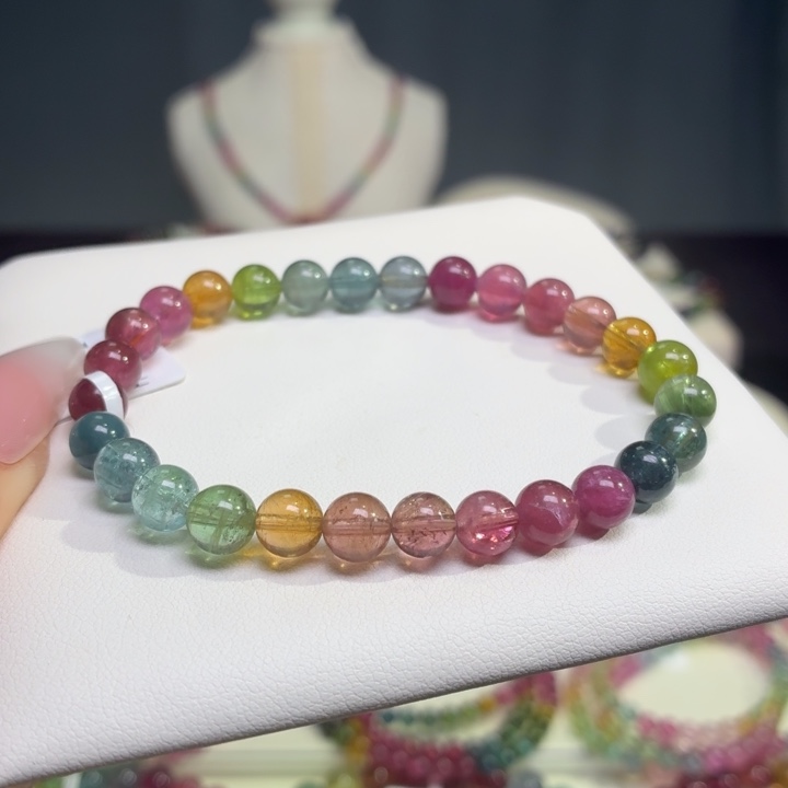 手链碧玺未镶嵌天然碧玺6.8