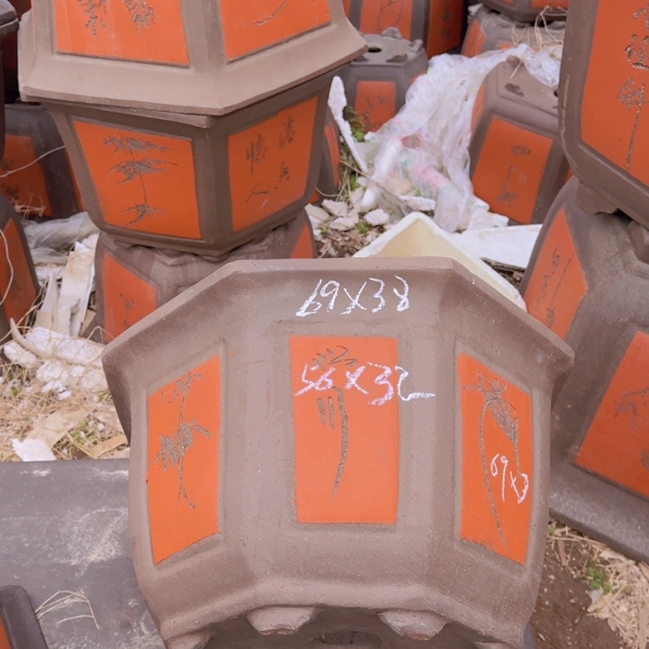 红陶紫砂花盆56346938