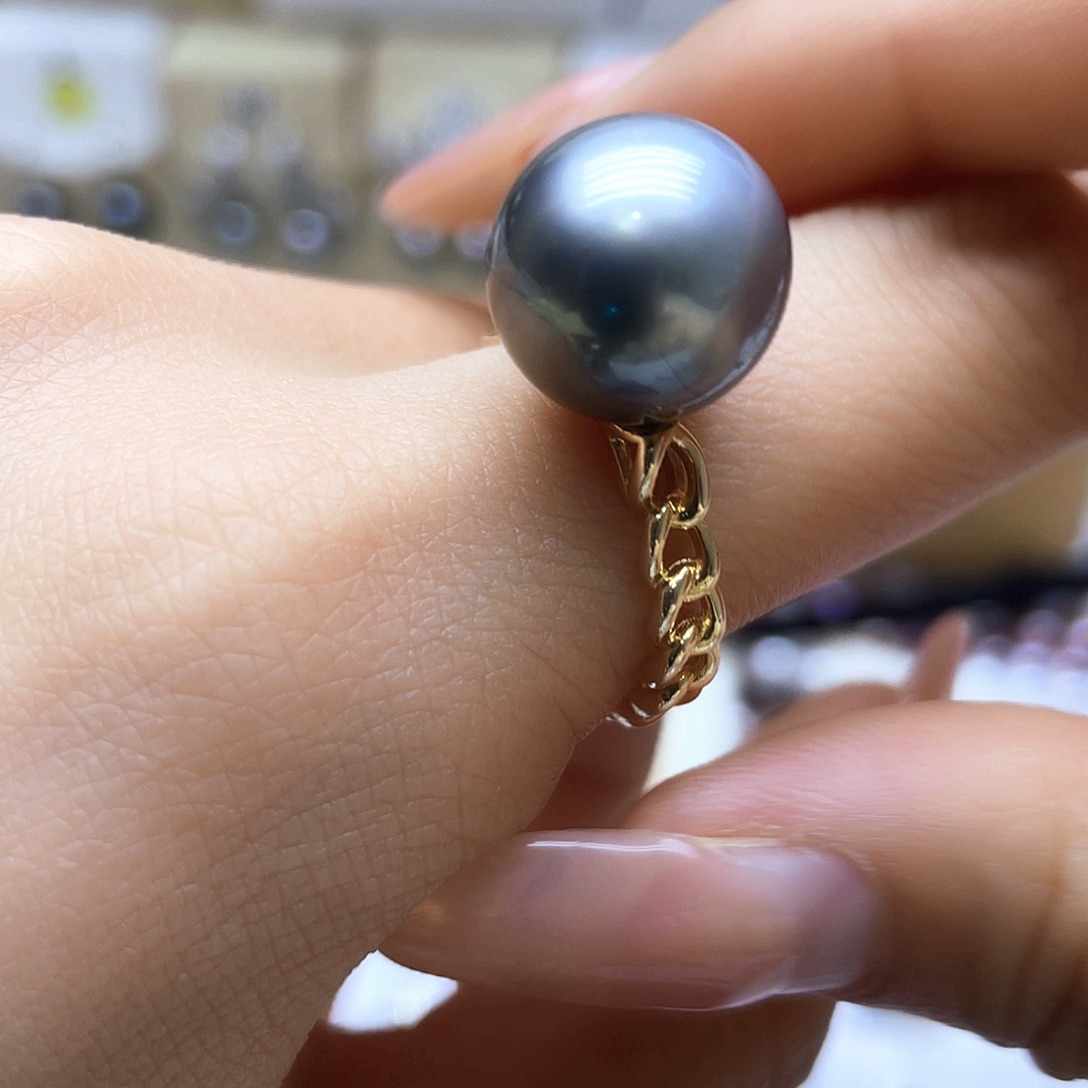 海水珍珠戒指银S925镶嵌