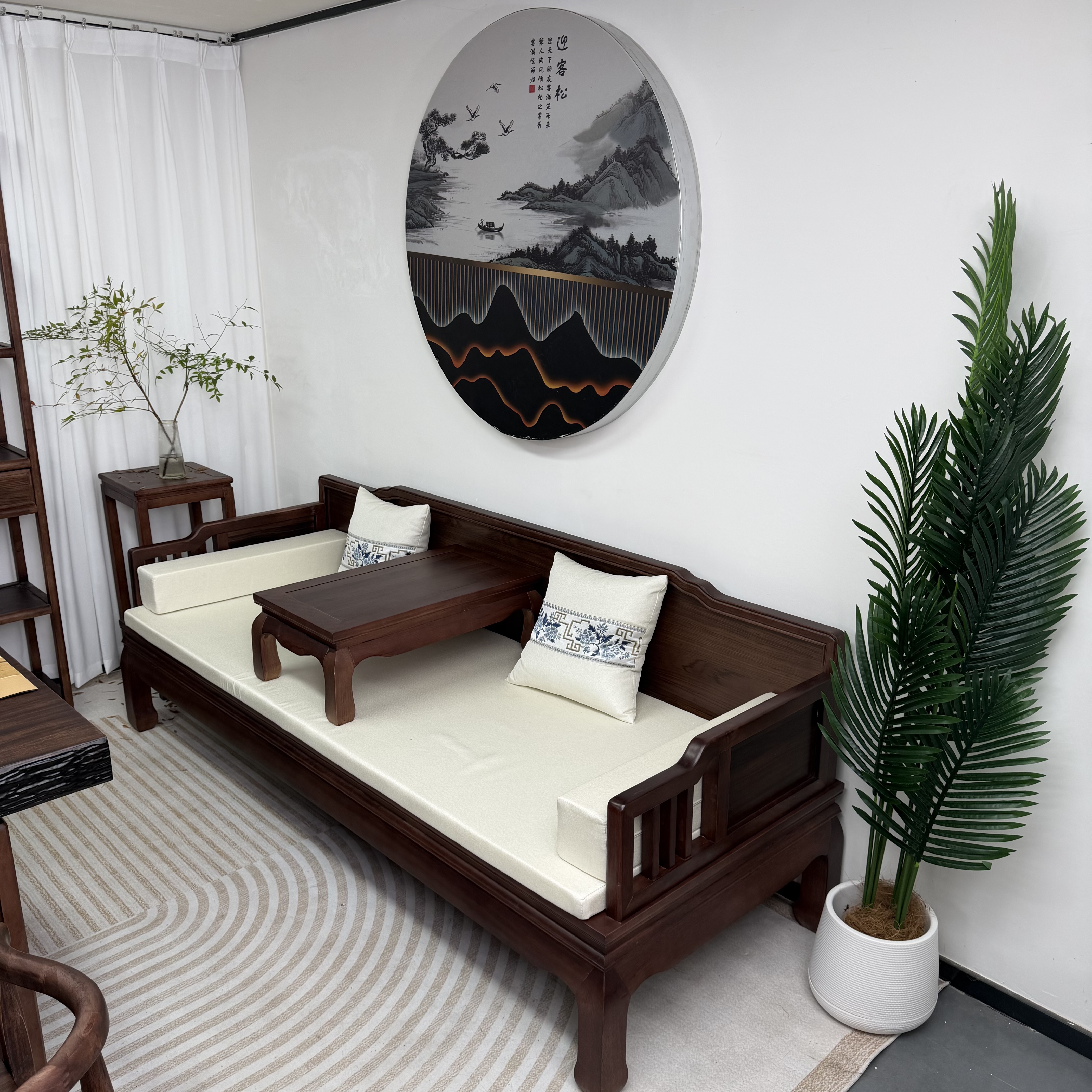 新中式乌金木罗汉床榫卯结构宋氏美学双人床