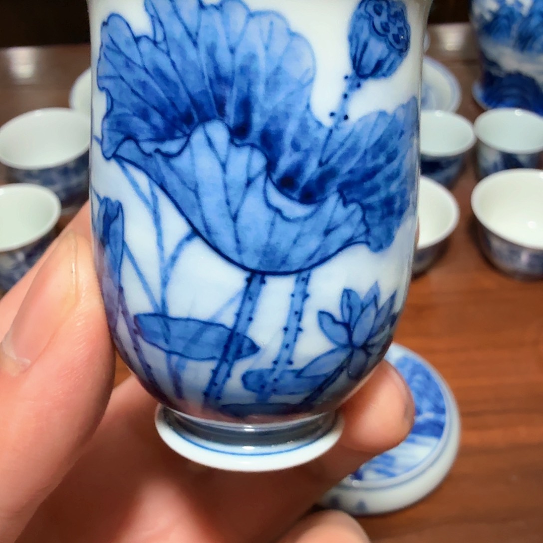 釉下青花柴窑单杯