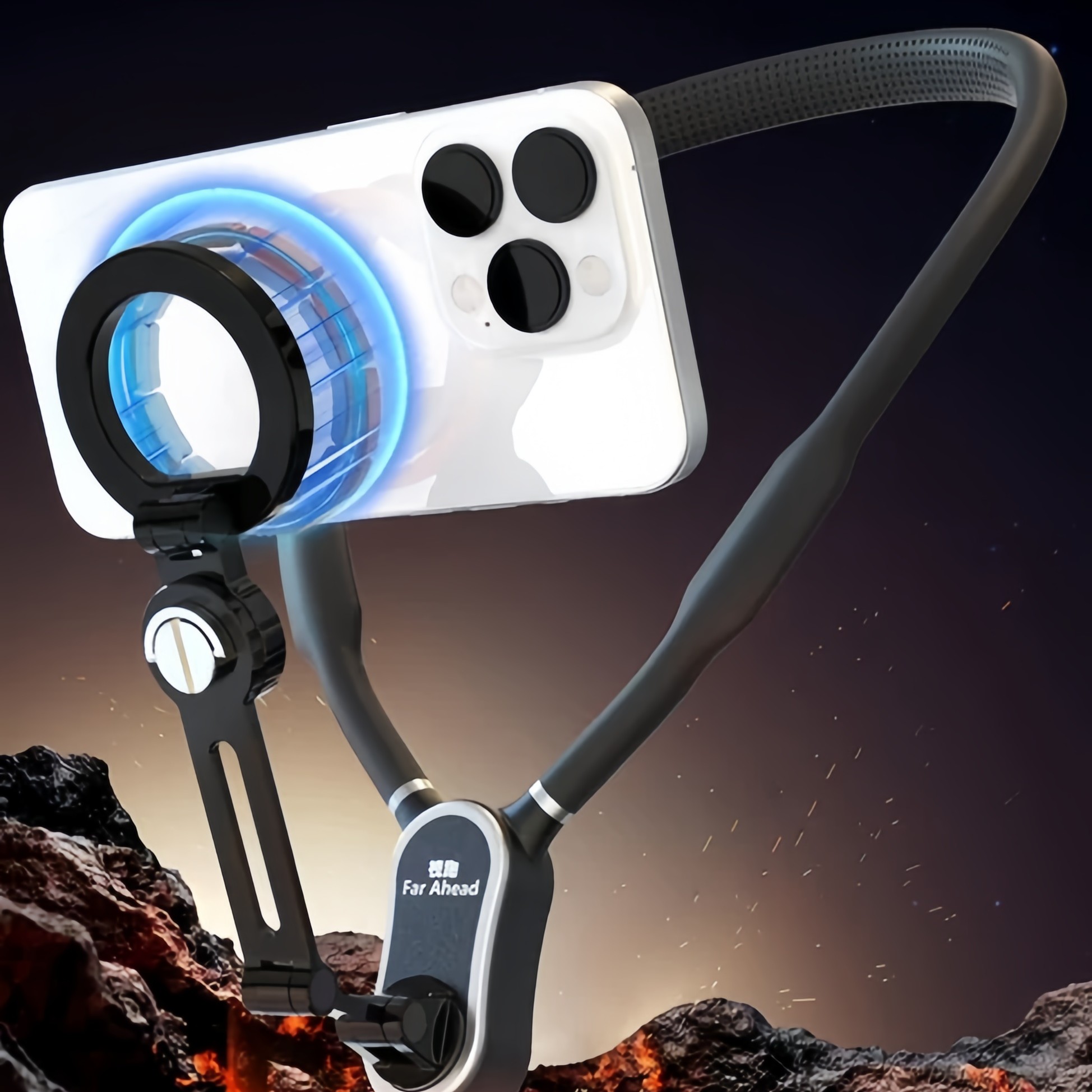 【XC-4297】裸包 粉色磁吸手机挂脖支架拍摄第一视角支架