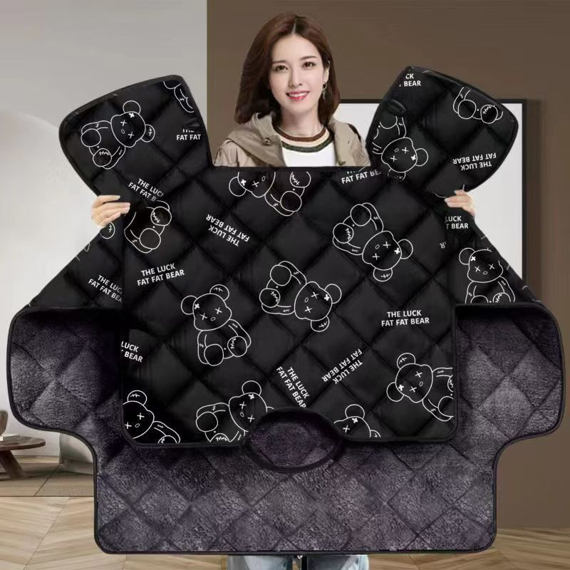 电动车挡风被加绒加厚冬季新款电瓶车小型防水防风罩四季通用mz