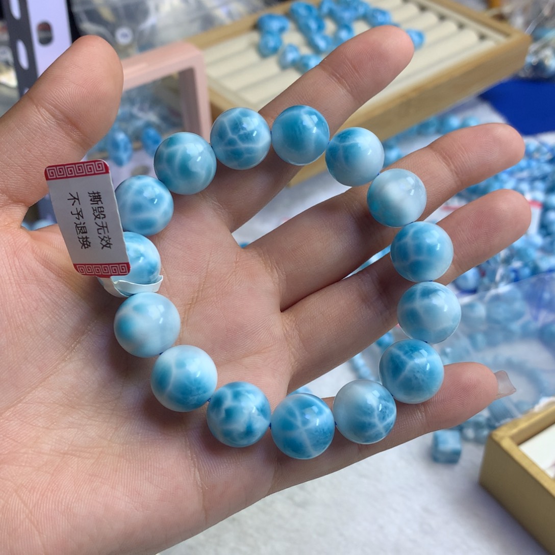 针钠钙石（海纹石）手链未镶嵌鸭*儿