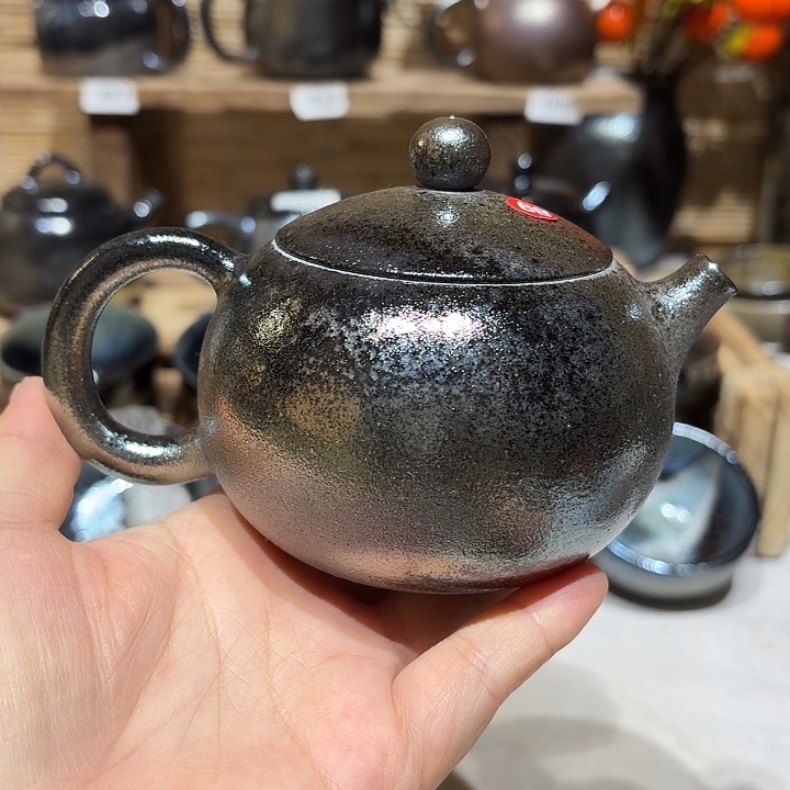 壶建水紫陶紫泥柴烧壶