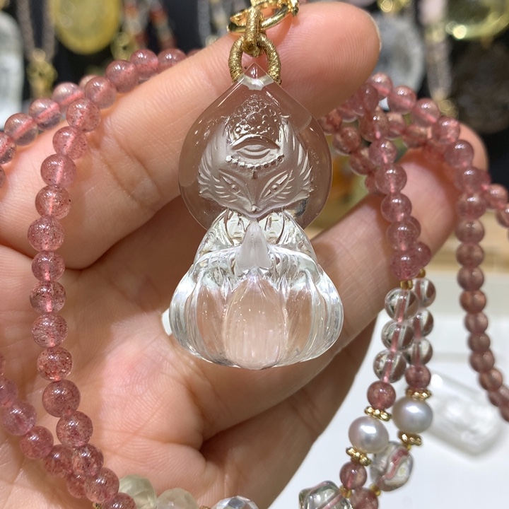 水晶项链未镶嵌天然