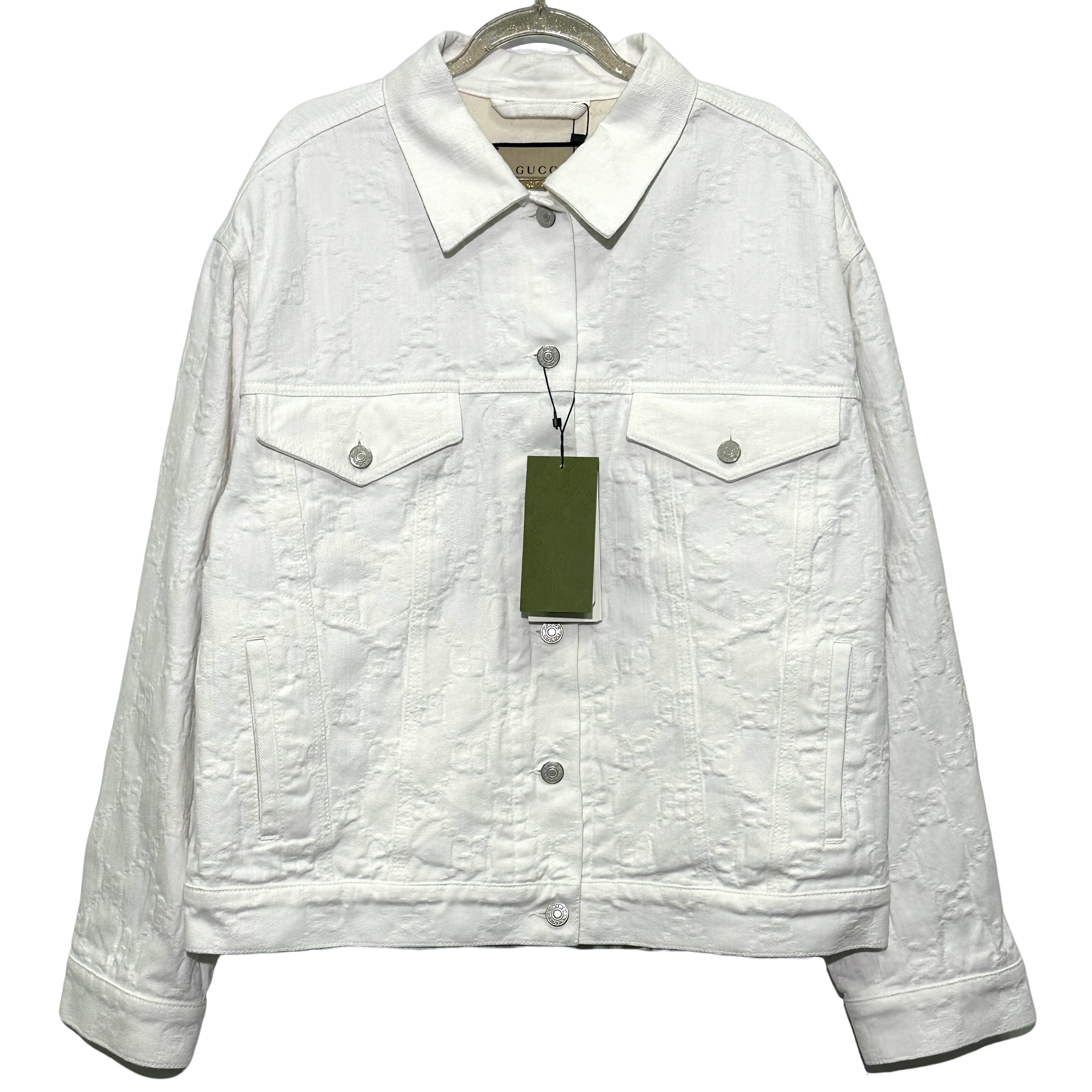 未使用 GUCCI/古驰 44码 白色满印牛仔外套 H0024