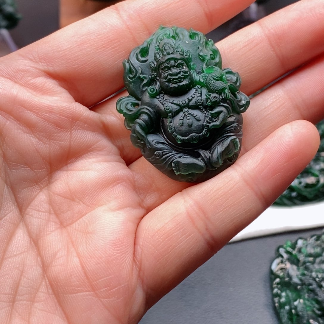 定制翡翠未镶嵌米***韩翡翠吊坠x