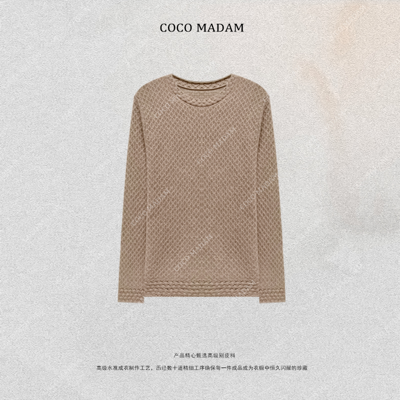 NIUNIU ·T-2133 圆领套头长袖菱格纹休闲羊毛衫毛衣毛针织衫