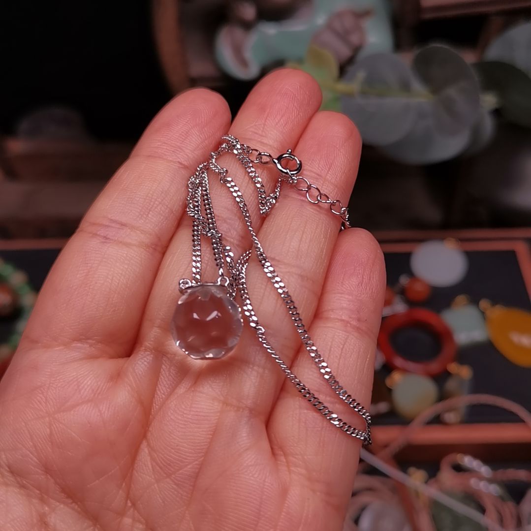 ^***^水晶颈饰银S925镶嵌