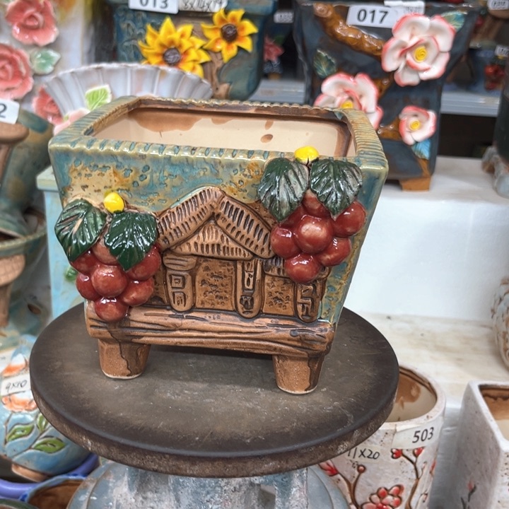 紫砂花盆粗陶材质多肉花盆