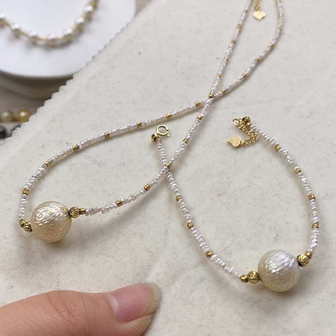 海水珍珠颈饰银S925镶嵌