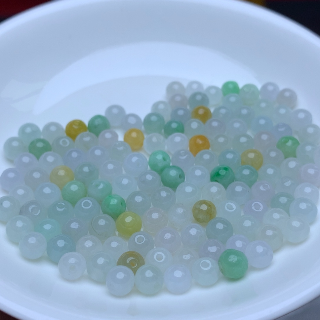【闪购商品】翡翠手链未镶嵌卡5.5冰三彩33个