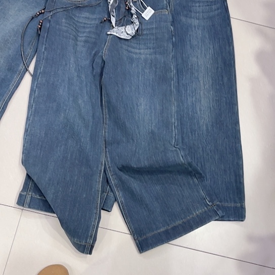 7199孤品蓝色牛仔裤