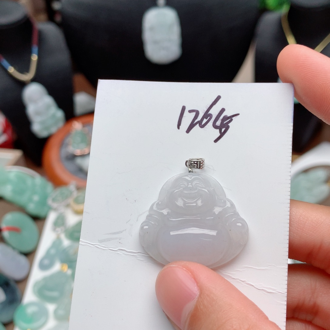 翡翠颈饰银S925镶嵌吊坠