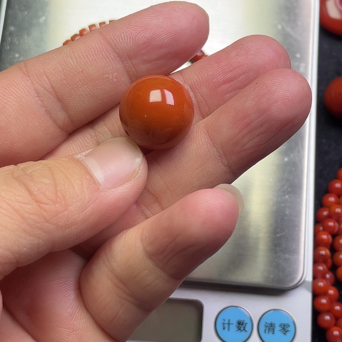 €***杨南红玛瑙未镶嵌单珠配饰