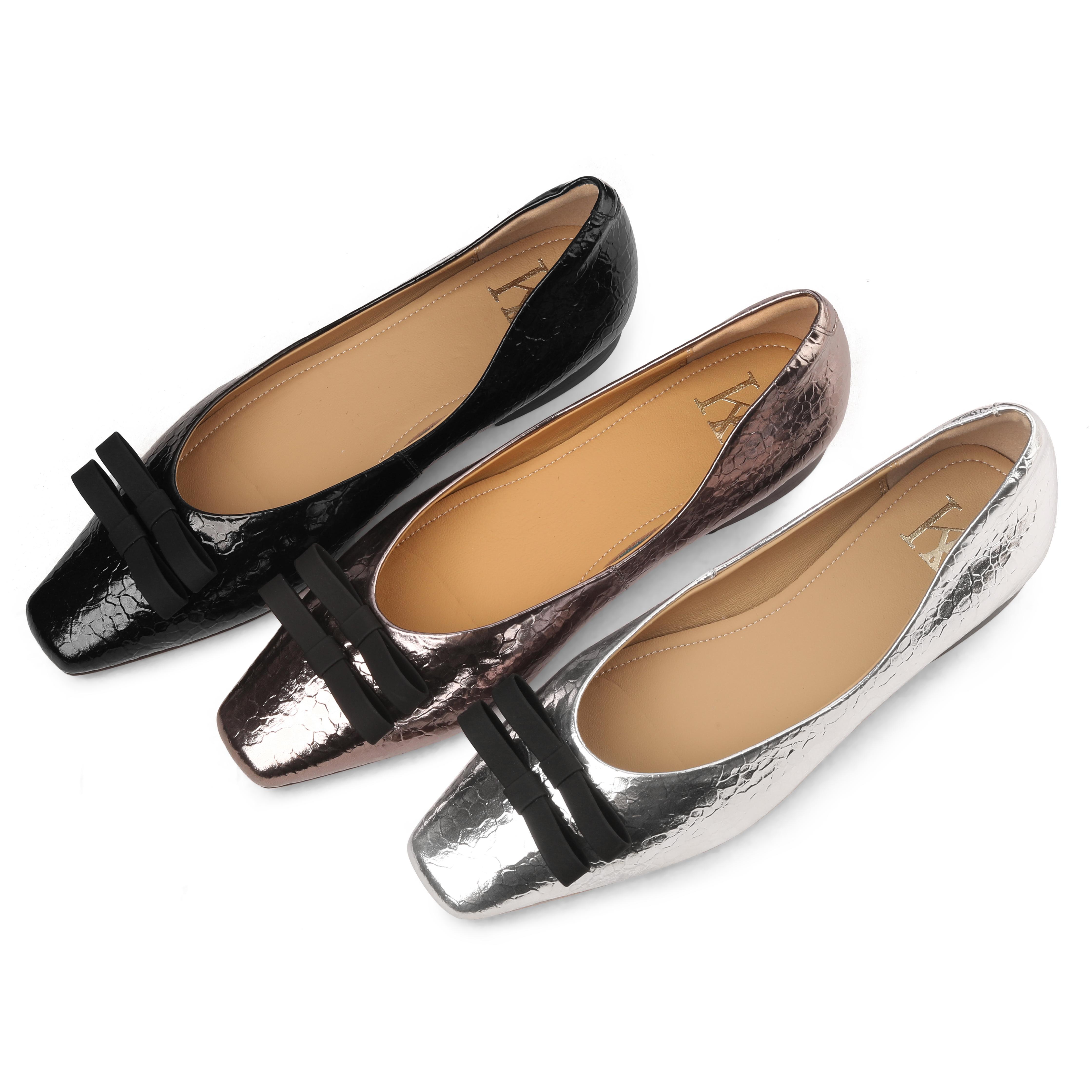 小方头浅口单鞋女2025春夏新款真皮蝴蝶机复古玛丽珍单鞋CY10313