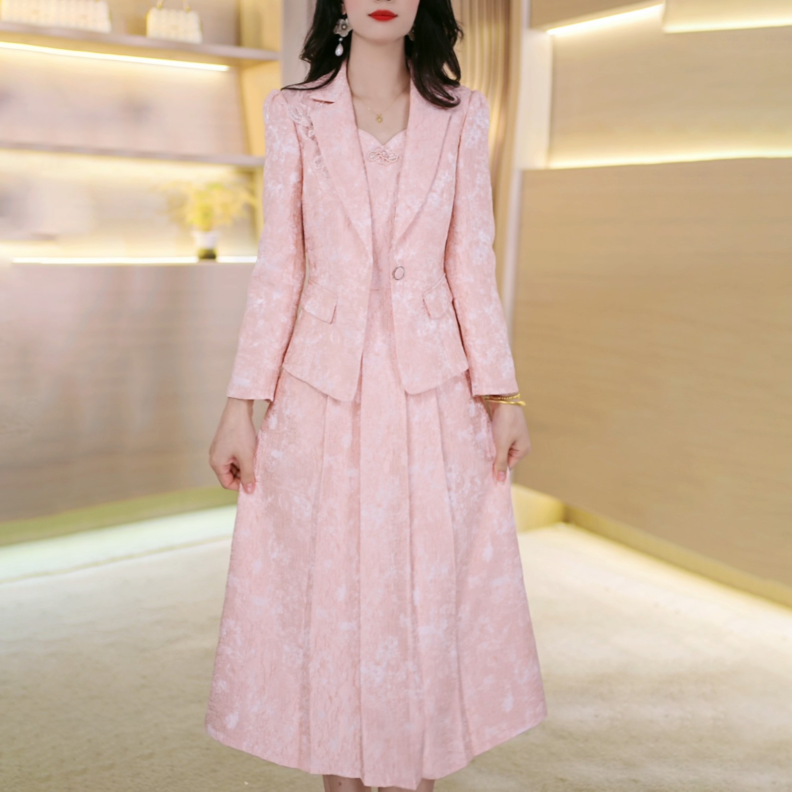 2025秋季新款A3236气质遮肉显瘦大码连衣裙女修身女装连衣裙