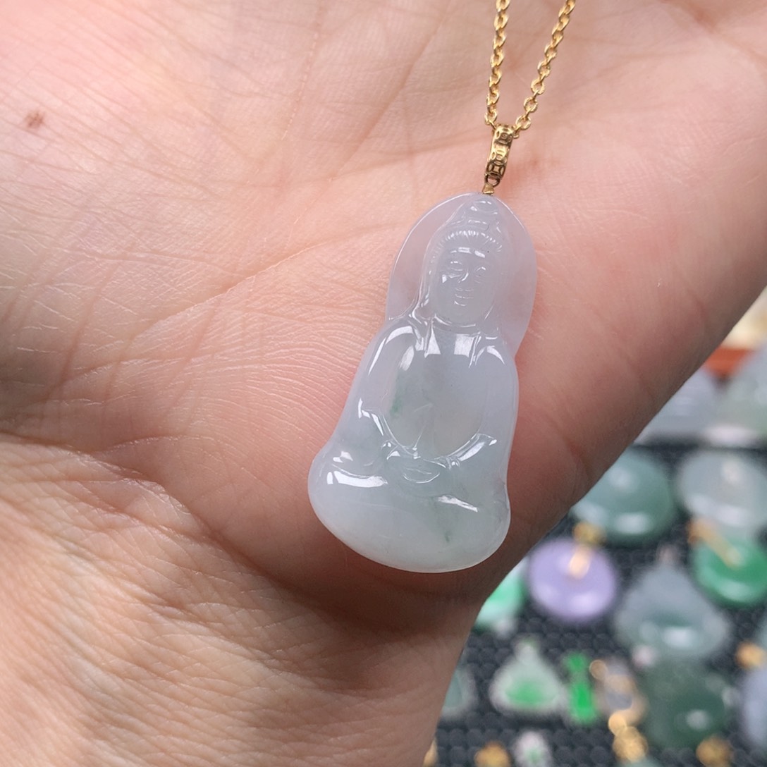 【闪购商品】翡翠吊坠(不含链)18K金镶嵌