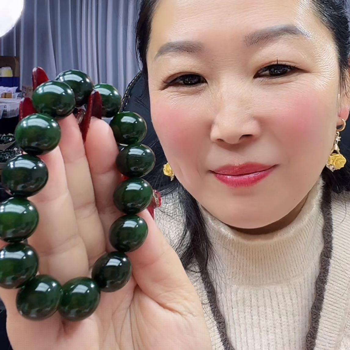 天然和田玉俄碧老油DW绿16