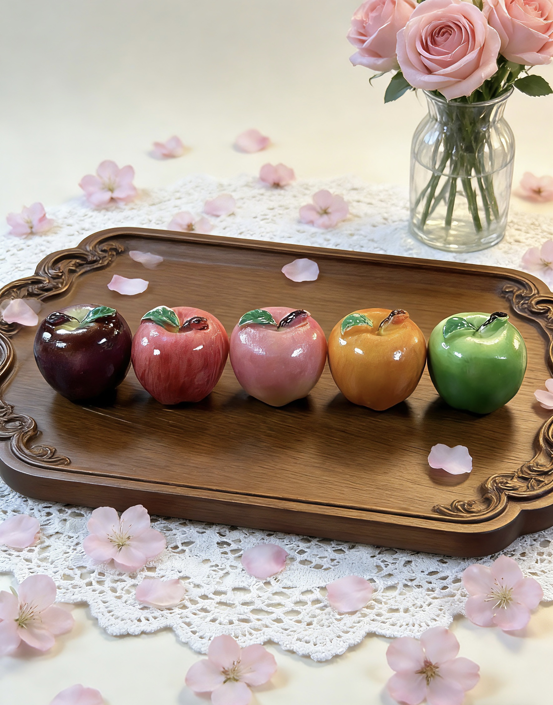 【小娇DIY】潮流夜光小饰品玩具树脂纯手工手绘苹果