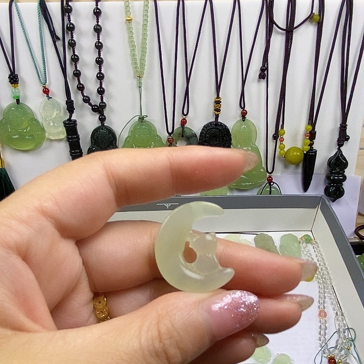 蛇纹石玉合金颈饰25