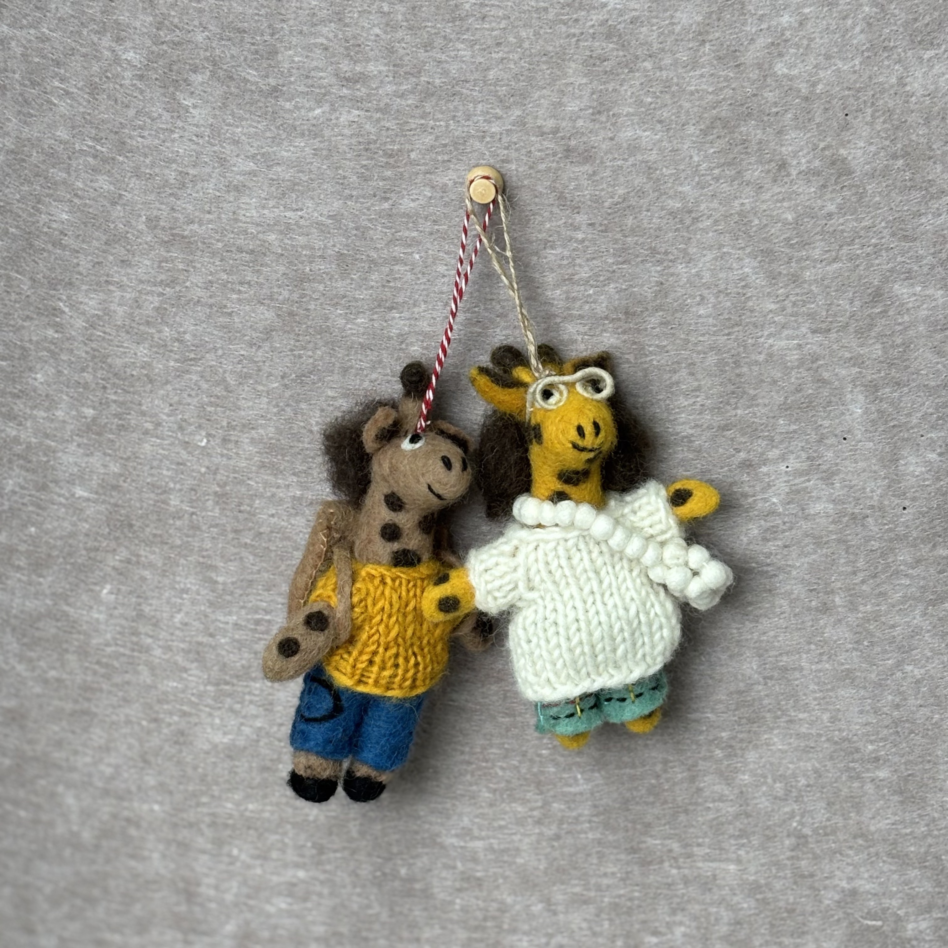 【长长长颈鹿之兄弟上北京】尼泊尔羊毛毡挂件纯手工制作