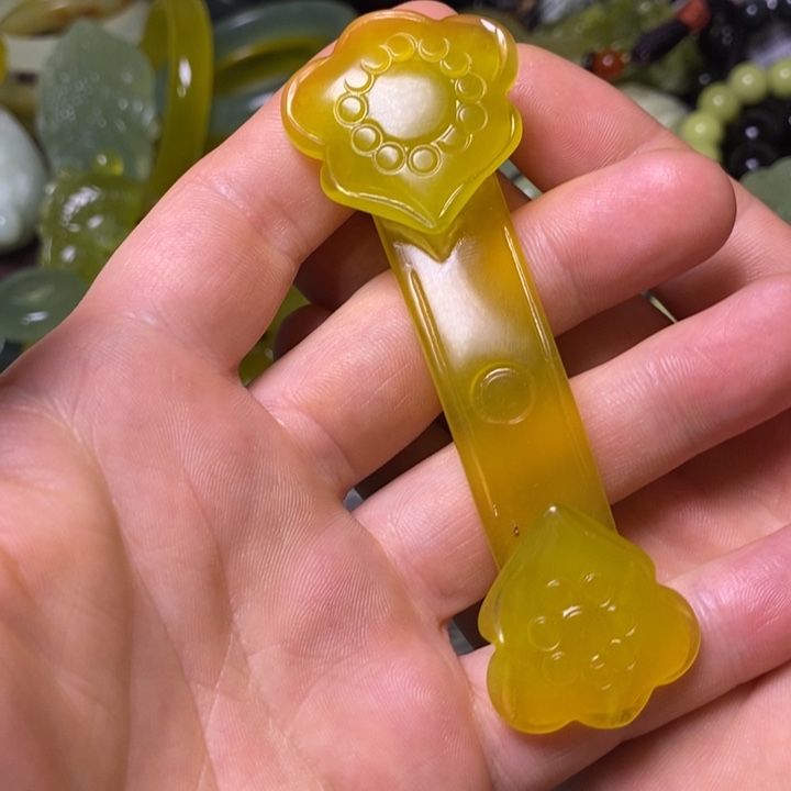 岫玉岫玉手把未镶嵌啊****对