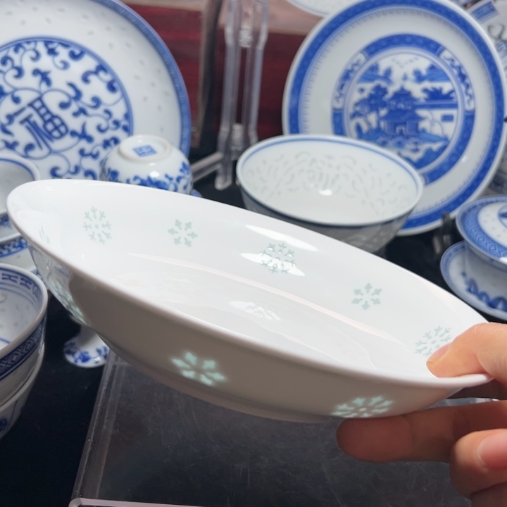 碗8寸雕刻雪花盘子