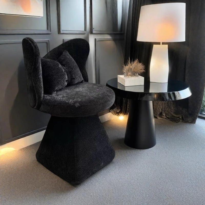 梳妆台凳轻奢高级感设计师蝴蝶椅可旋转女生卧室衣帽间法式化妆椅