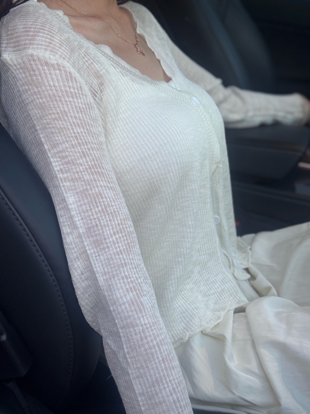 防晒时尚春夏春秋短款薄款户外上衣仙女风毛针织衫长袖夏季