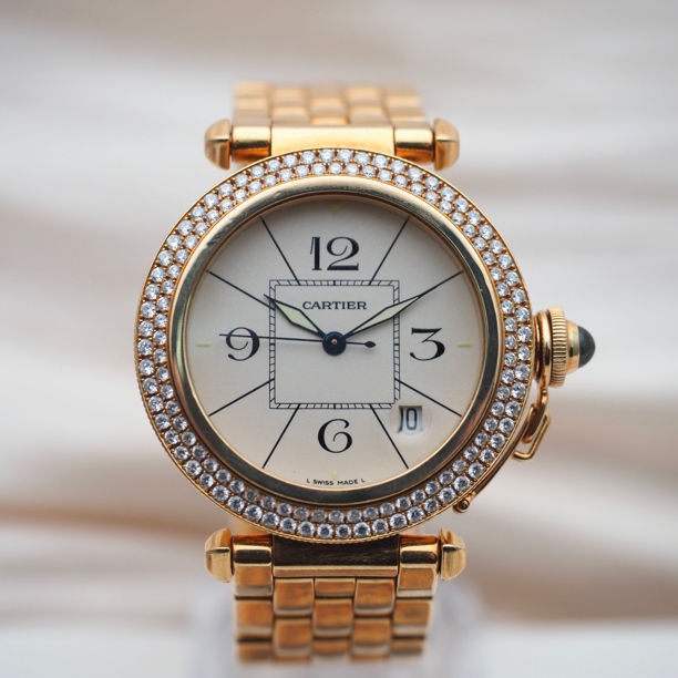 95新 Cartier/卡地亚 18k金/帕莎系列/表径38mm/自动/12039400