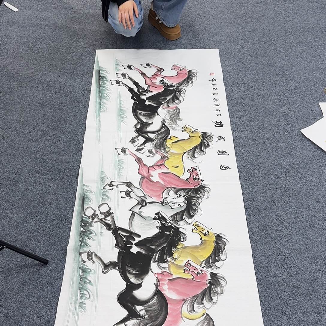 国画作品小姐姐放漏中