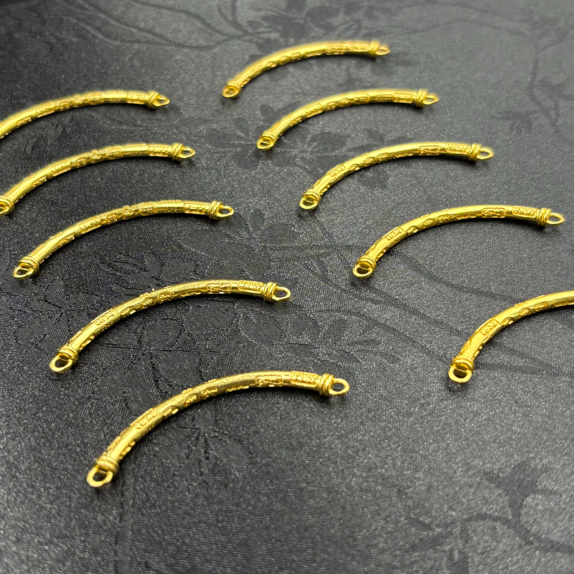 925银银制品 DQ2537-银金色吉言半镯配饰-HJ-（发其一）